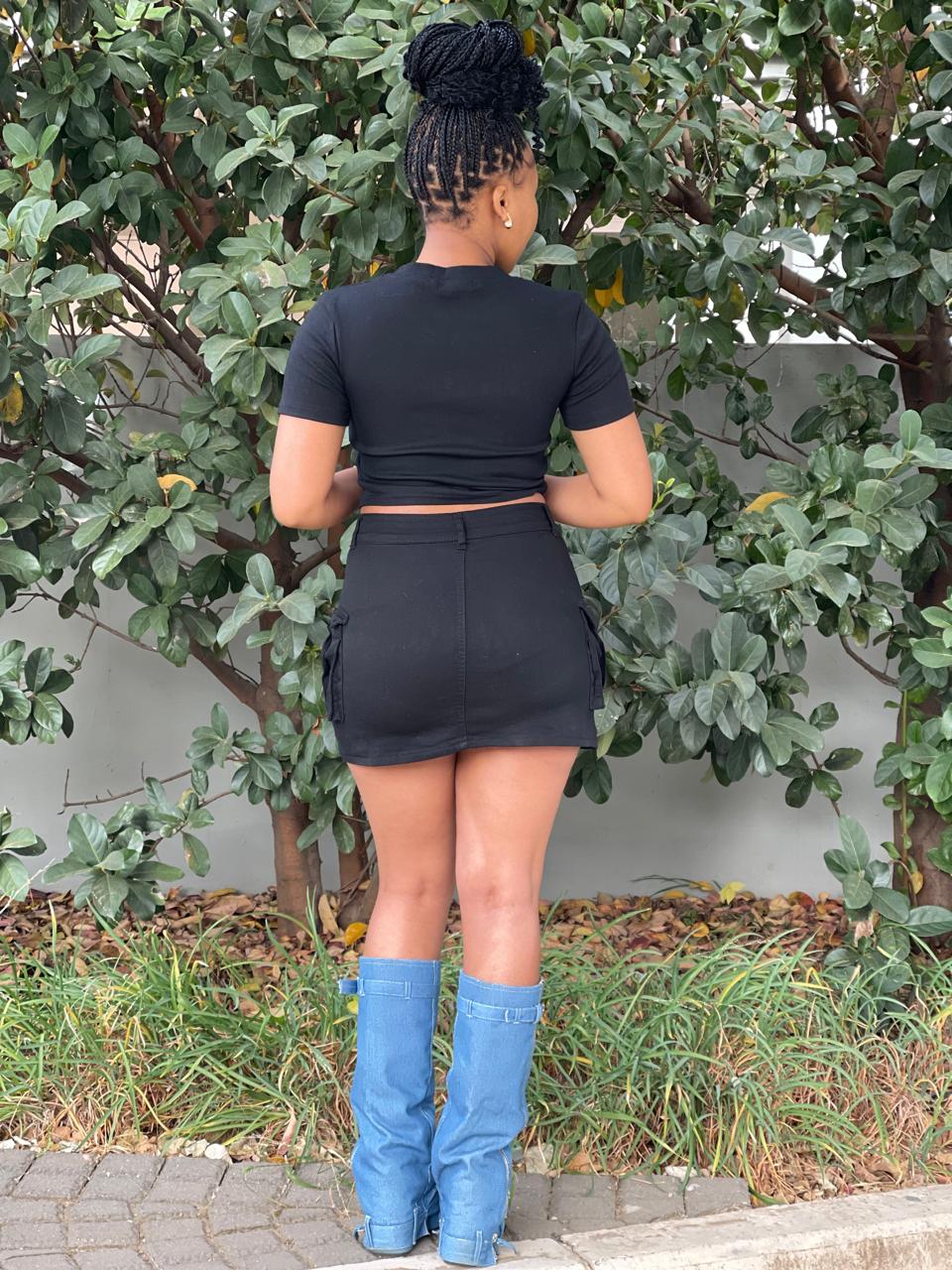 Trendy and casual short denim skirt perfect for everyday wear