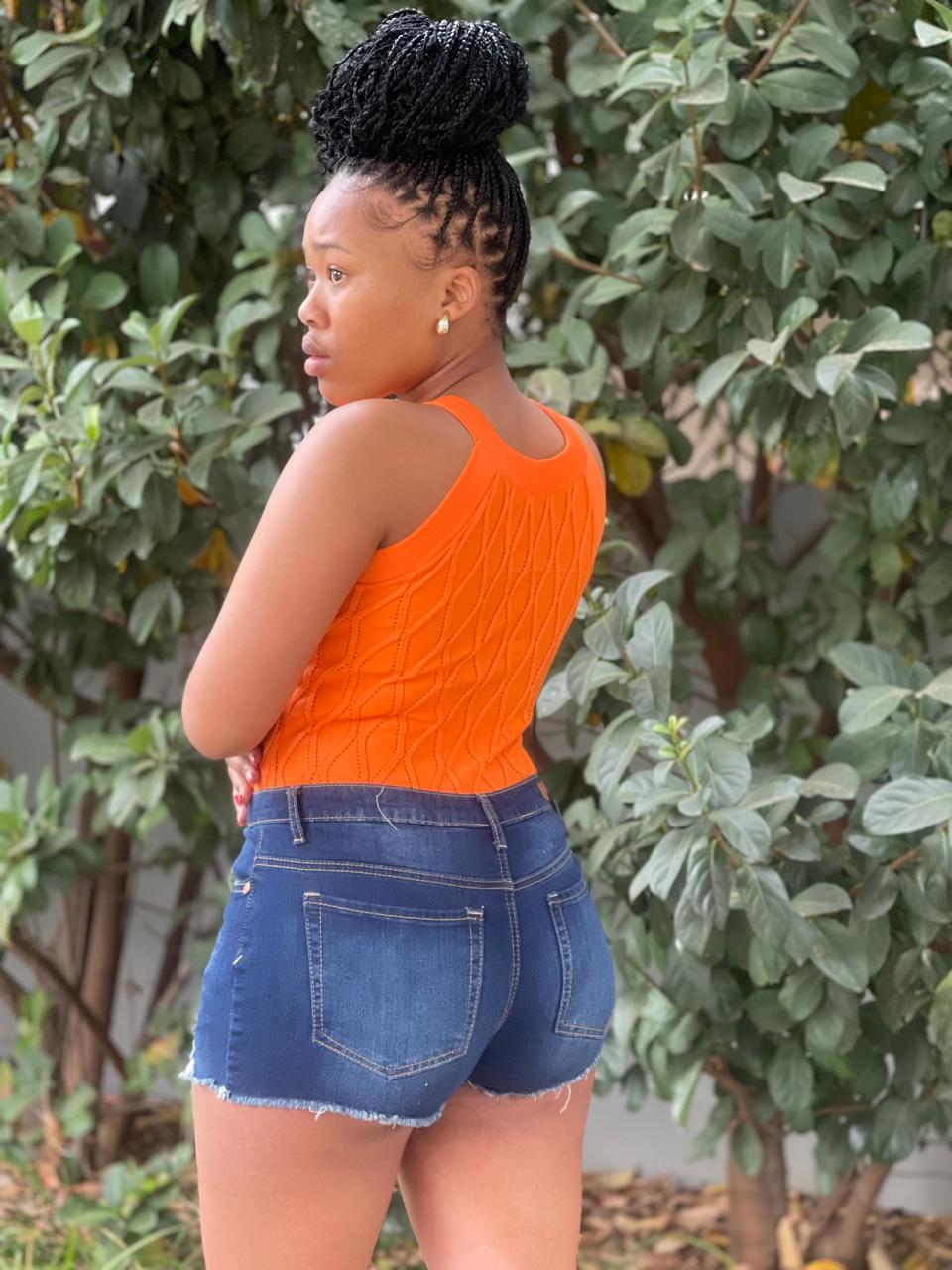 Trendy orange bodysuit perfect for a bold and fashionable look