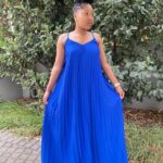 Trendy long pleated dress, perfect for formal and semi-formal occasions