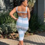 Fashionable open back midi dress for women and girls, combining elegance and style
