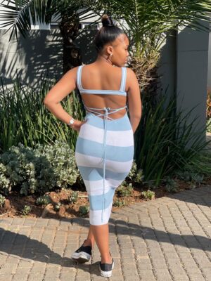 Fashionable open back midi dress for women and girls, combining elegance and style