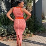 Trendy midi orange skirt set perfect for summer or casual outings