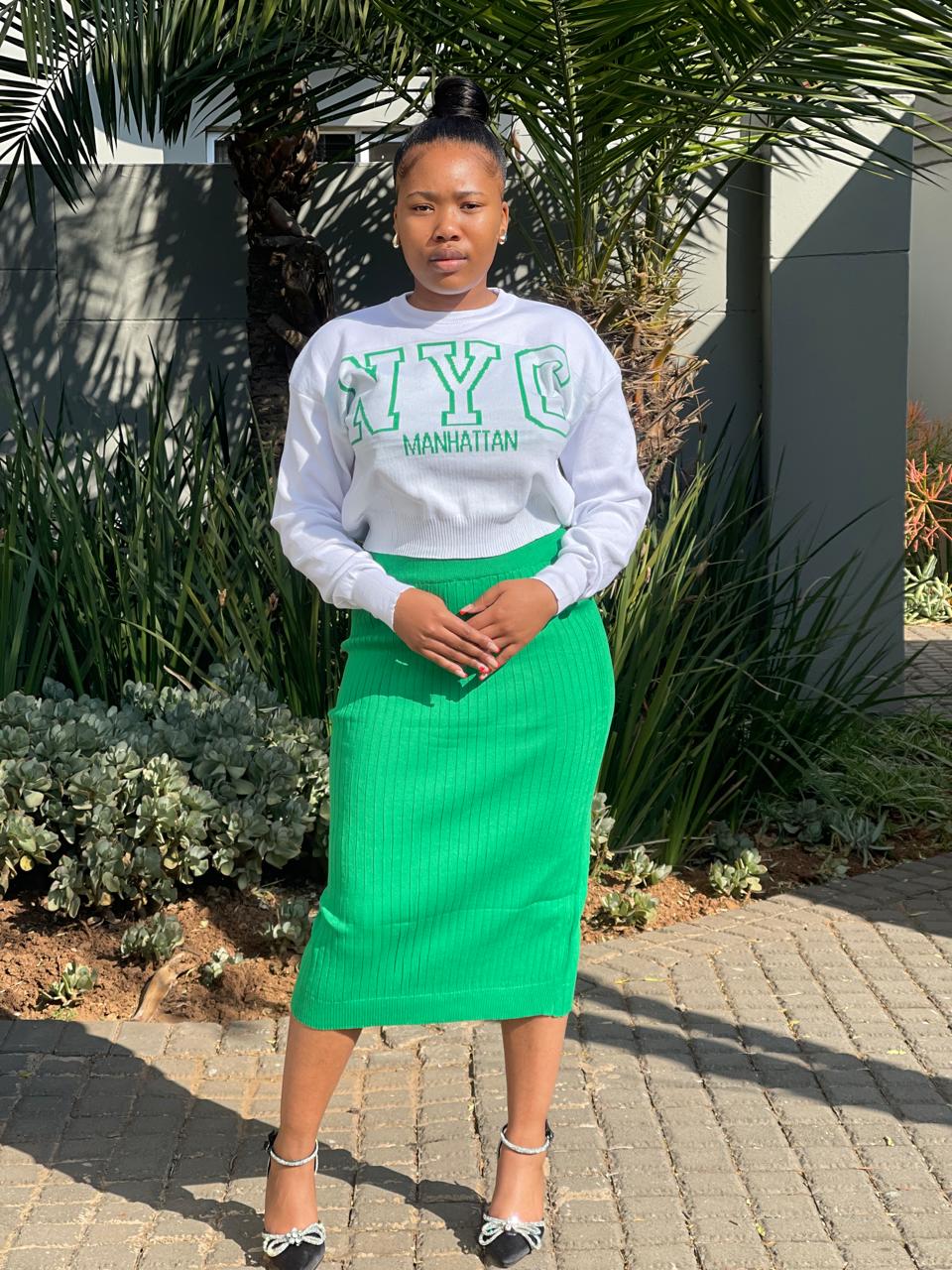 Fashionable long sleeve skirt set offering both style and comfort for any occasion