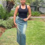 Modern style front slit denim skirt perfect for casual and everyday wear in gauteng for women and girls