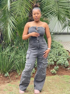 Stylish women’s black off-shoulder jumpsuit