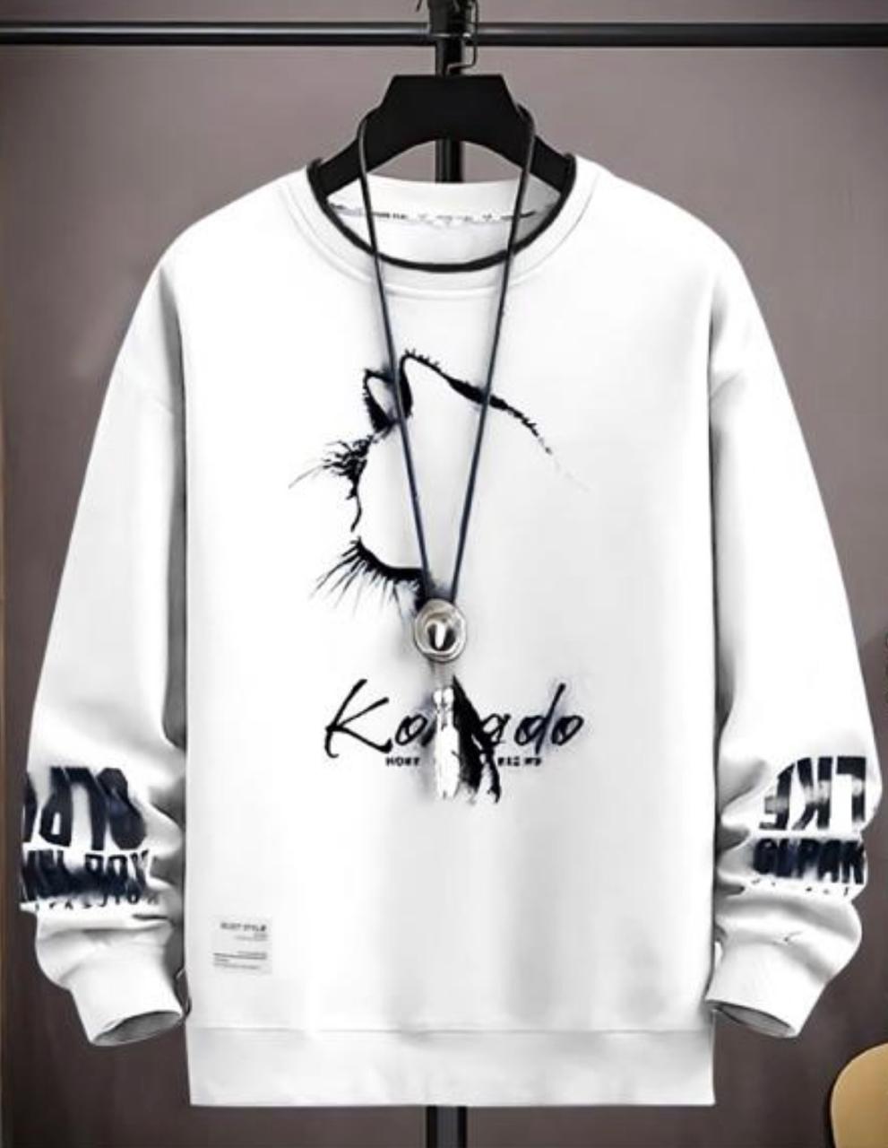 White graphic sweatshirt for men in Johannesburg – perfect for casual streetwear and trendy urban fashion looks.
